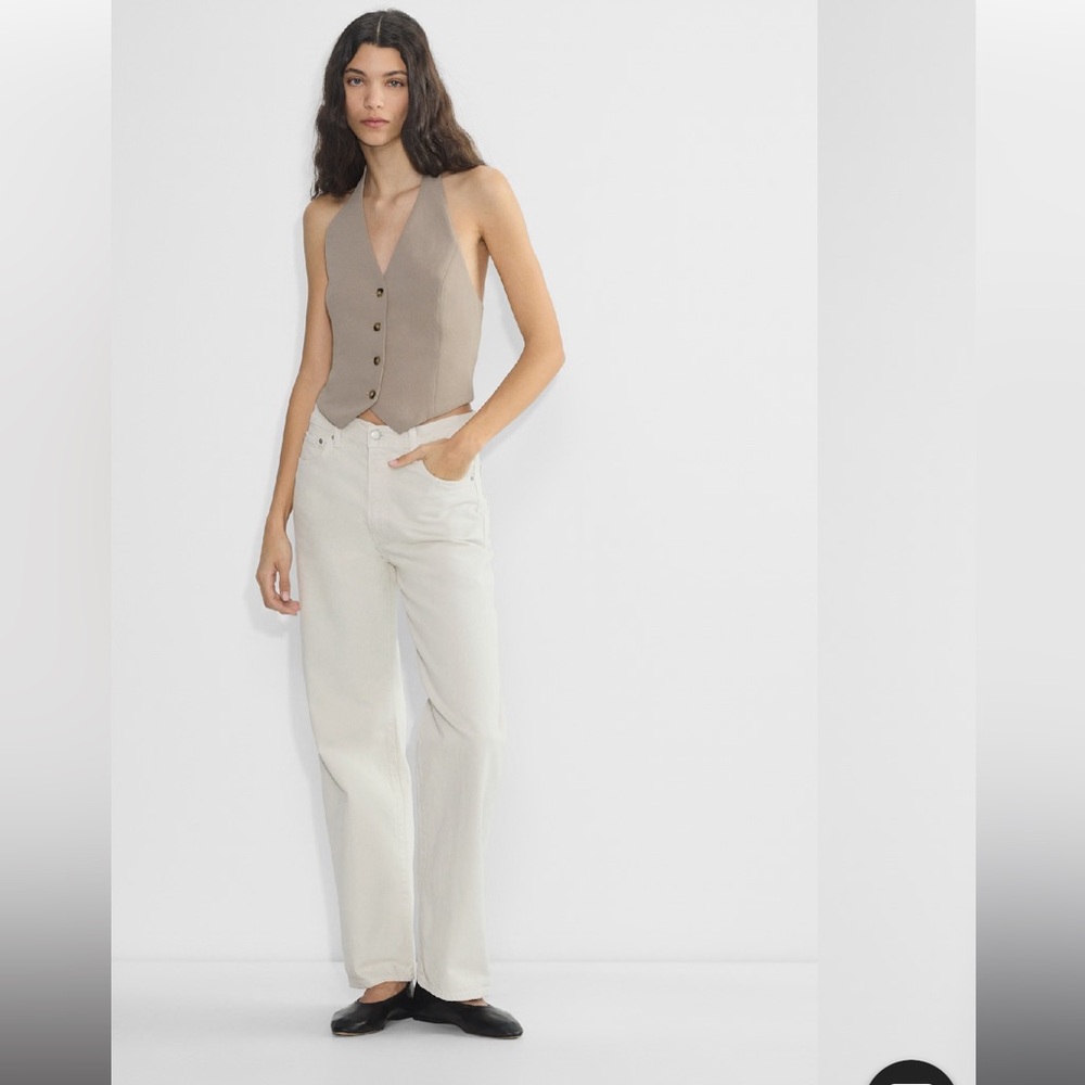Open Edit Beige Button Halter Top - image 2